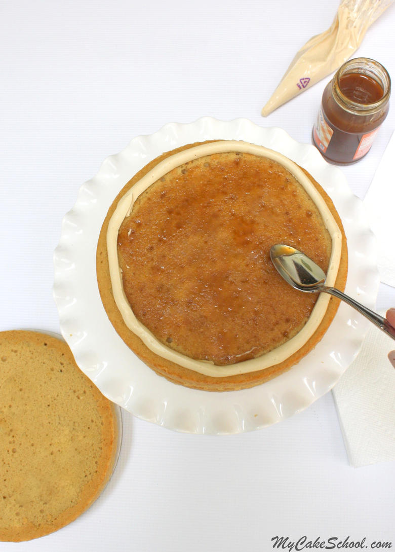 Moist and Delicious Caramel Vanilla Latte Cake Recipe by MyCakeSchool.com! A heavenly flavor combination of caramel, vanilla, and espresso! YUM! 