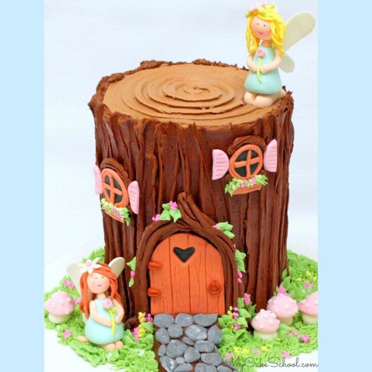 Image for Fairy House Tree Stump Cake Video
