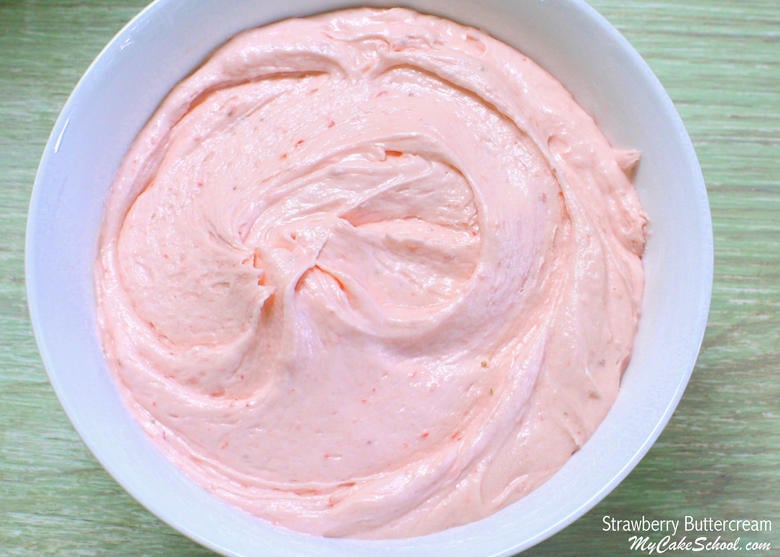 Strawberry Buttercream Frosting Recipe by MyCakeSchool.com