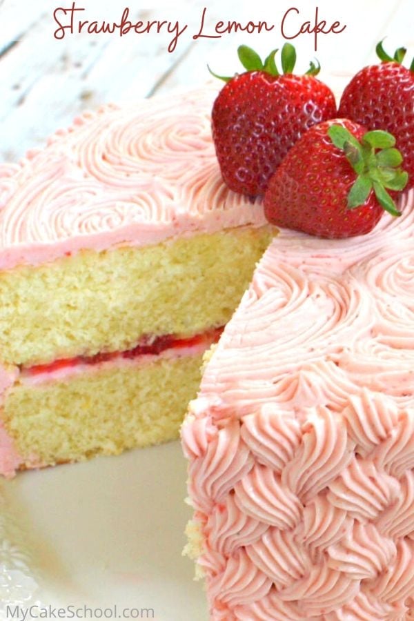 This delicious Strawberry Lemon Cake is so flavorful! Perfect for summer gatherings, birthdays, and more! Delicious Strawberry Lemon Cake from Scratch