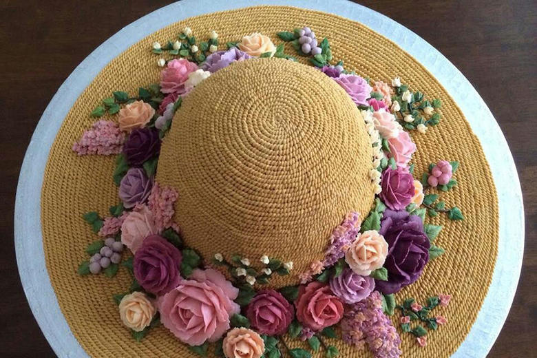 Gorgeous Buttercream Hat Cake by Arty Cakes- Part of MyCakeSchool.com's Mother's Day Cake Roundup