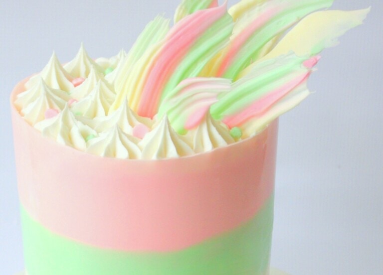 Chocolate Wrap with Brushstroke Shards! Cake video tutorial by MyCakeSchool.com