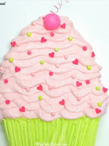 Free Tutorial for an Easy Cupcake Sheet Cake Design by MyCakeSchool.com!