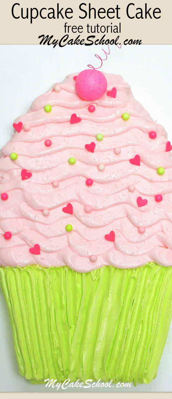 Easy Cupcake Sheet Cake Tutorial by MyCakeSchool.com