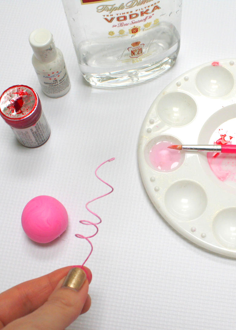 Creating the Cherry for our easy Cupcake Sheet Cake!