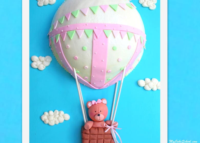 Adorable Hot Air Balloon Cake Video Tutorial by MyCakeSchool.com!