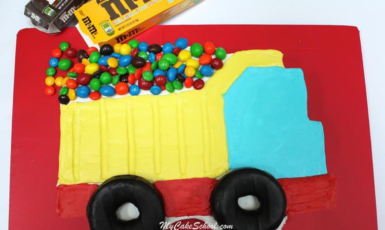 Adorable Dump Truck Sheet Cake Tutorial by My Cake School!