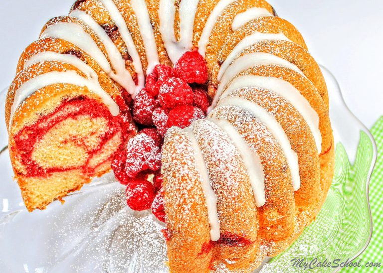 Lemon Raspberry Swirl Pound Cake