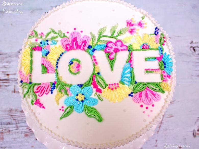 Buttercream Embroidery Cake Video Tutorial by MyCakeSchool.com! You'll love this elegant technique! MyCakeSchool.com Member Cake Video Section!