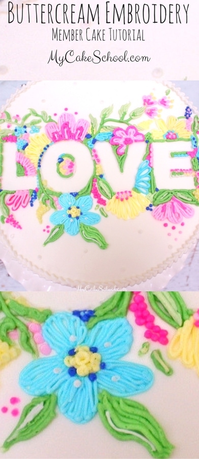 Beautiful Buttercream Embroidery Cake Tutorial by MyCakeSchool.com! Member Cake Video Section.