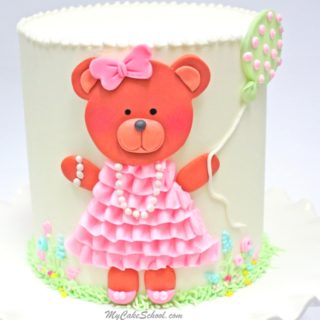 Sweet Teddy Bear Cake-Free Video Tutorial by MyCakeSchool.com.