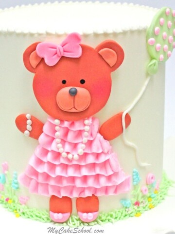 Sweet Teddy Bear Cake-Free Video Tutorial by MyCakeSchool.com.