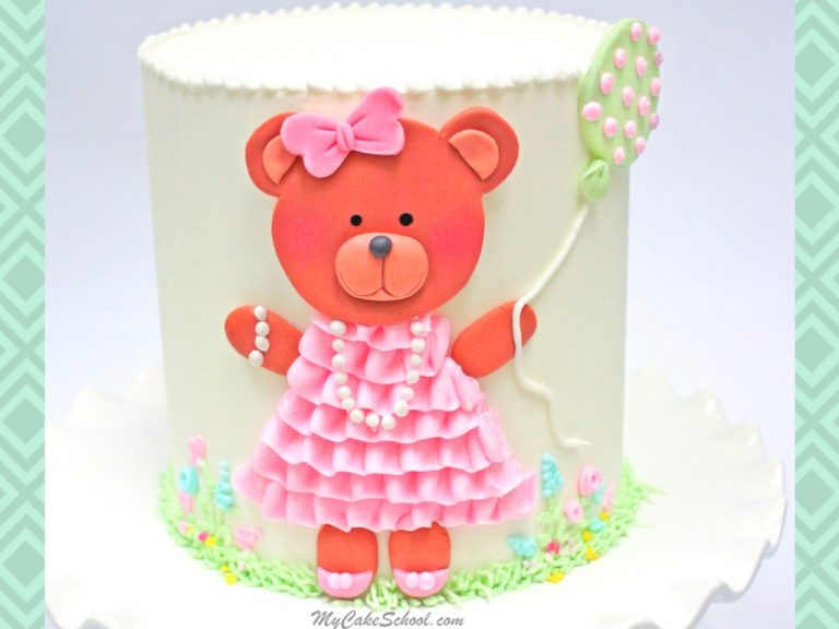 Sweet Teddy Bear Cake-Free Video Tutorial by MyCakeSchool.com.