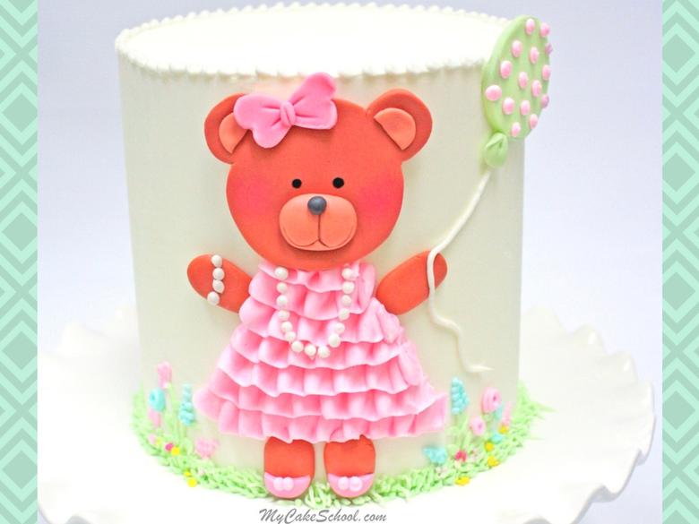 Sweet Teddy Bear Cake-Free Video Tutorial by MyCakeSchool.com.