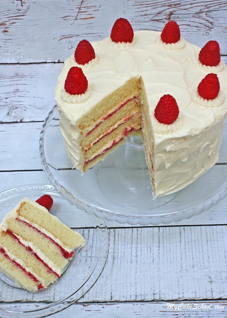 White Chocolate Raspberry Cake from Scratch My Cake School