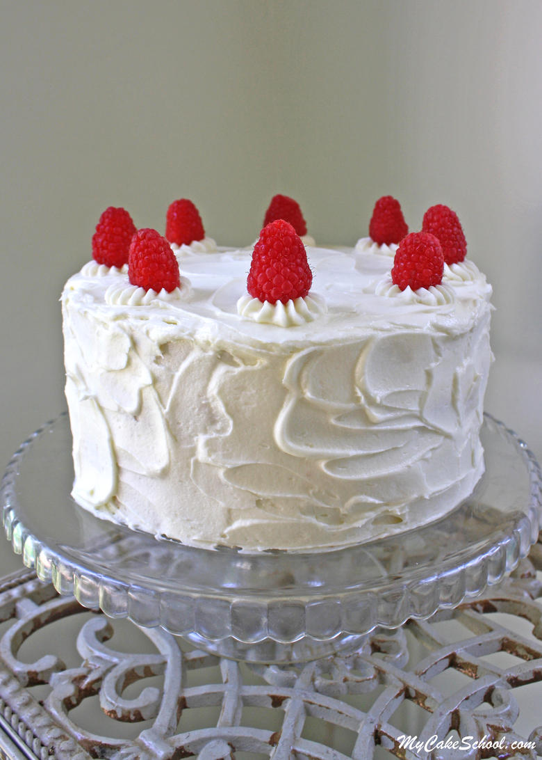 The BEST White Chocolate Raspberry Cake Recipe by MyCakeSchool.com!