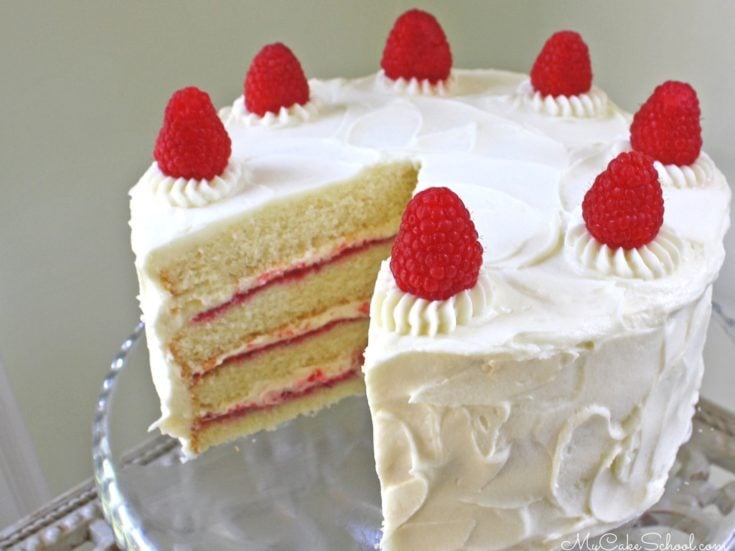 This White Chocolate Raspberry Cake Recipe from Scratch by MyCakeSchool.com!