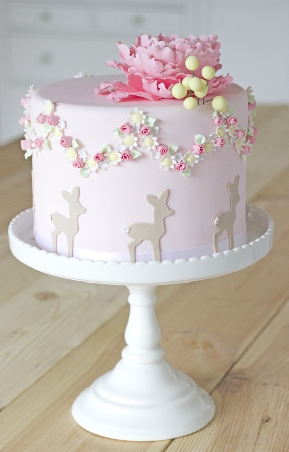 woodland baby shower cake girl