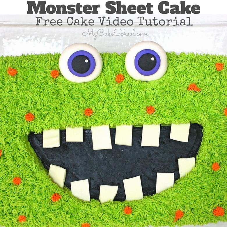 Free Monster Cake Video Tutorial! So simple & fun, perfect for kids' birthdays and Halloween parties!