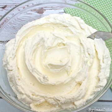 The BEST White Chocolate Buttercream Frosting Recipe by MyCakeSchool.com! So easy and delicious!