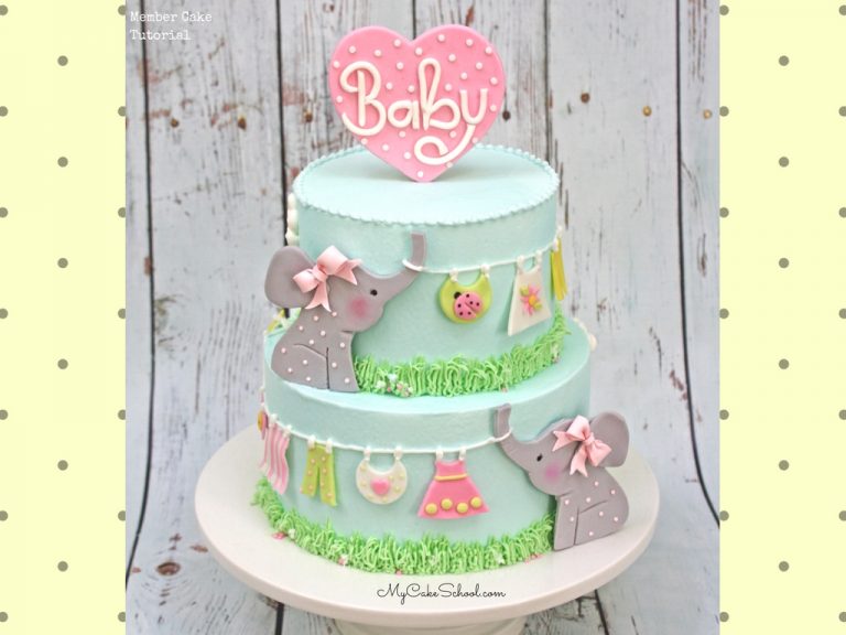 Elephant Baby Shower Cake