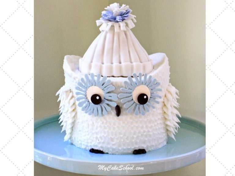 CUTE Owl Cake Video Tutorial by MyCakeSchool.com- Member Section