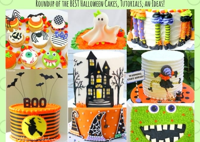 Roundup of the BEST Halloween Cakes, Tutorials, and Ideas as featured on MyCakeSchool.com!