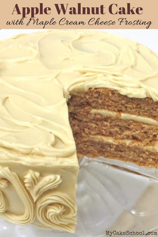 Apple Walnut Cake with Maple Cream Cheese Frosting