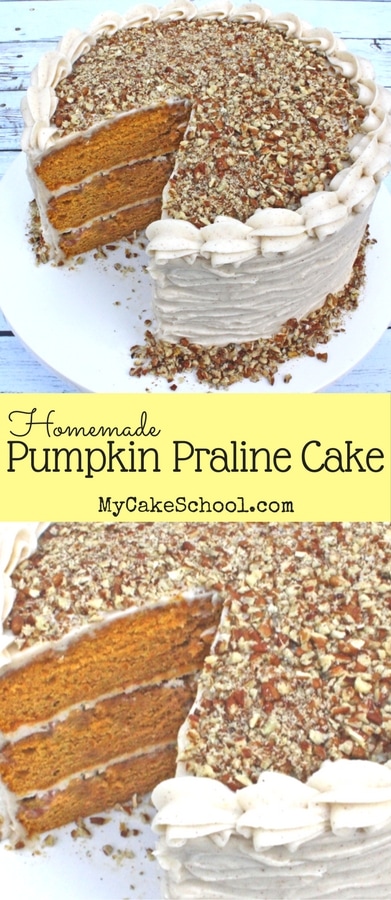 AMAZING Pumpkin Praline Cake Recipe by MyCakeSchool.com! Perfect for fall and Thanksgiving celebrations!