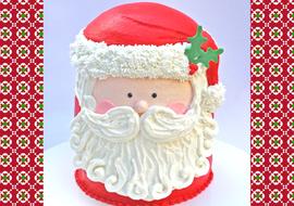 Cute and Easy Buttercream Santa Cake Video Tutorial by MyCakeSchool.com! (Member Section). Perfect for Christmas entertaining!