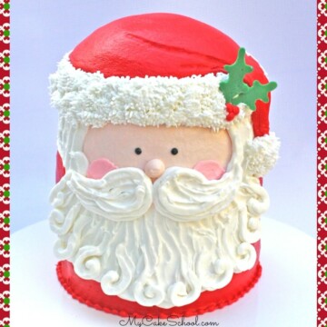 Cute and Easy Buttercream Santa Cake Video Tutorial by MyCakeSchool.com! (Member Section). Perfect for Christmas entertaining!