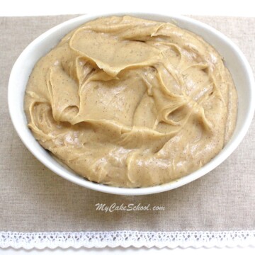 Delicious Cinnamon Espresso Cream Cheese Frosting Recipe by MyCakeSchool.com! This easy recipe is SO flavorful!