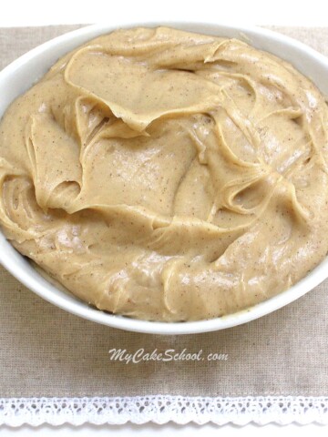 Delicious Cinnamon Espresso Cream Cheese Frosting Recipe by MyCakeSchool.com! This easy recipe is SO flavorful!