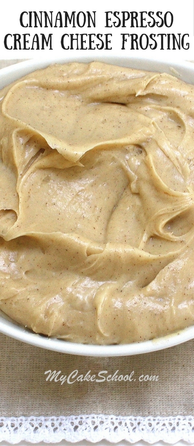 This Cinnamon Espresso Cream Cheese Frosting Recipe is the BEST! So flavorful and tastes amazing!