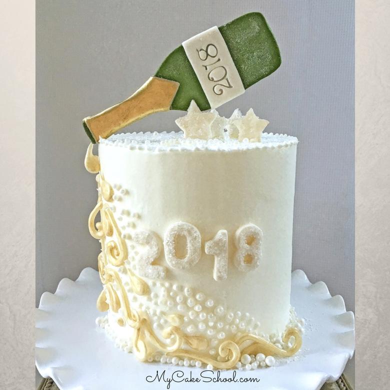 New Year�s Eve Cake Tutorial Pour the Champagne! My