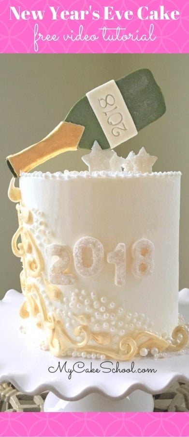 New Year's Eve Champagne Cake Video Tutorial by MyCakeSchool.com! Free Tutorial! This would be perfect for New Year's Eve celebrations!