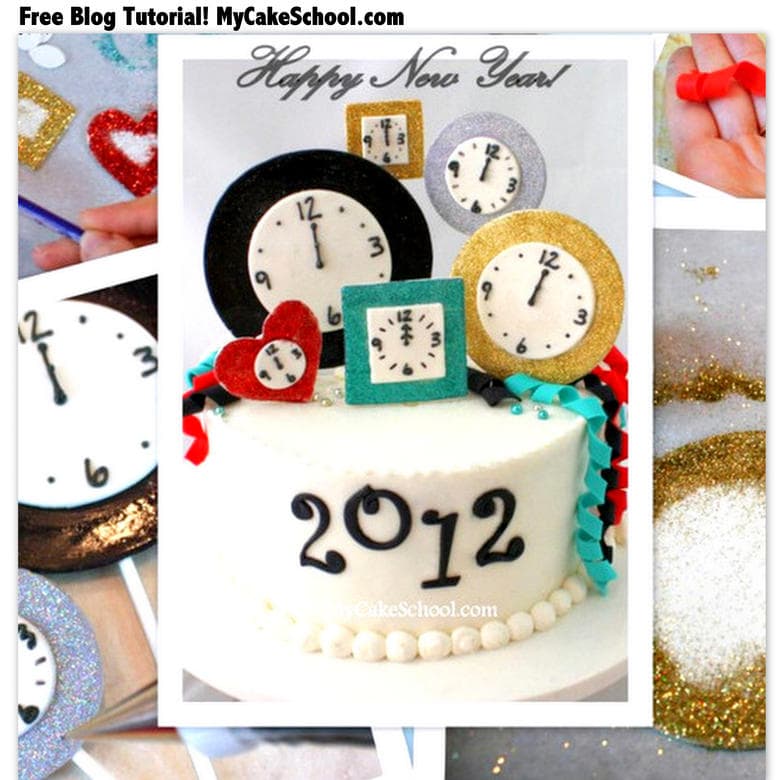 New Year's Eve Clock Cake Tutorial by MyCakeSchool.com