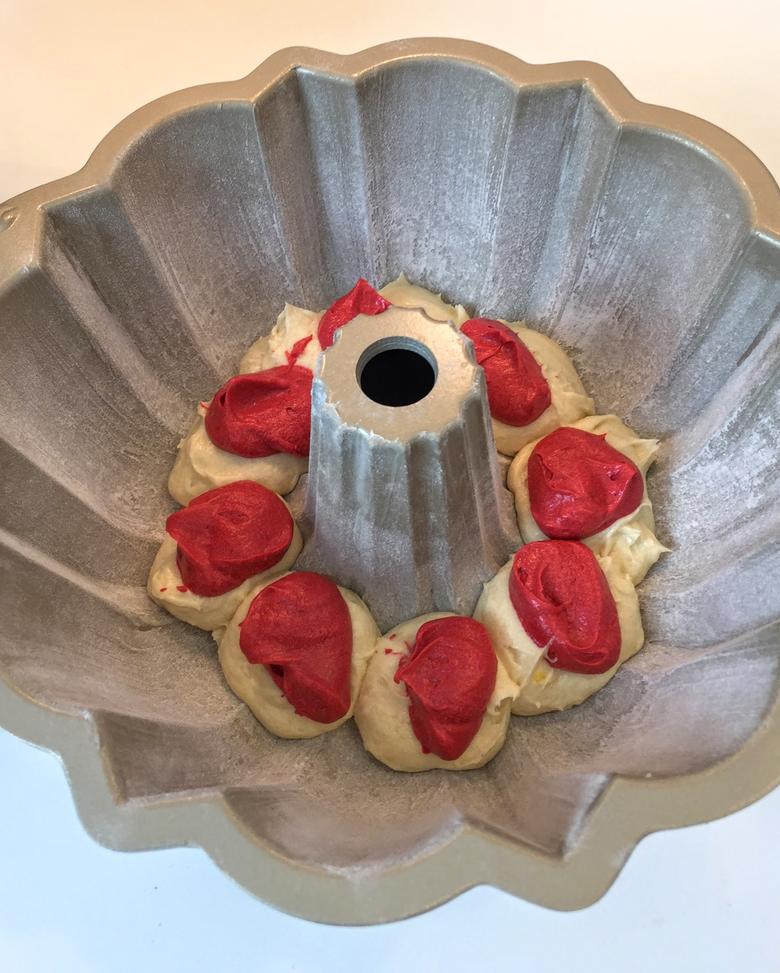 This amazing Red Velvet Marble Cake is divine! So perfect for the holidays, we love it with peppermint glaze! Beautiful and Delicious Red Velvet Marble Pound Cake Recipe with Peppermint Glaze! Super moist and flavorful! We love this cake year-round, but especially at Christmastime!