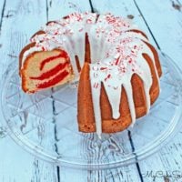 Moist and Delicious Red Velvet Marble Pound Cake with Peppermint Glaze