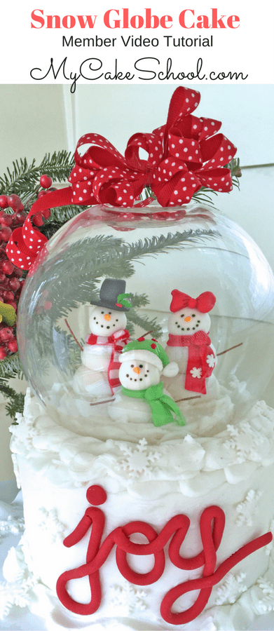 Fun and Festive Snowman Snow Globe Cake Video Tutorial by MyCakeSchool.com! Snow Globe Cake Video Tutorial by MyCakeSchool.com