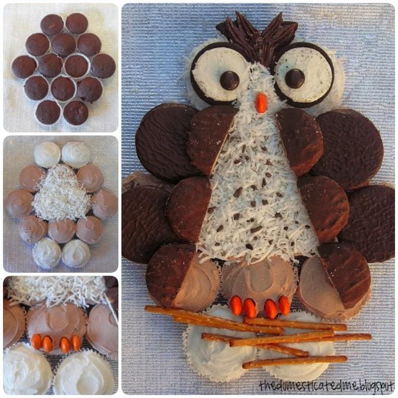 Roundup of Pull Apart cupcake cake ideas! This Owl Cake is the CUTEST! 