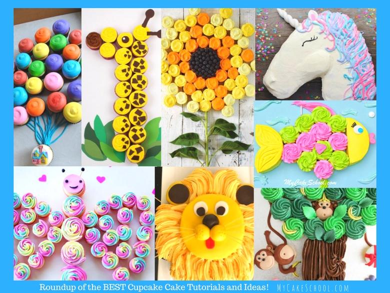 MyCakeSchool.com's Roundup of the BEST Cupcake Cake Tutorials and Ideas! So quick and simple!