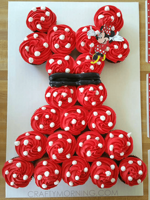 Adorable Minnie Mouse Cupcake Cake by Crafty Morning