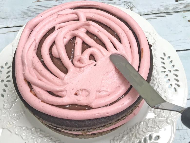 Devil's Food and Raspberry Buttercream Frosting! Cake Recipe by MyCakeSchool