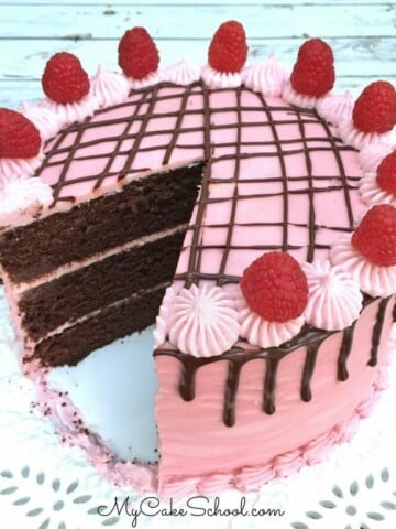 Delicious Devil's Food Cake from scratch with Raspberry Buttercream Filling