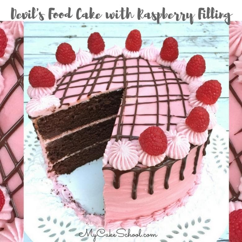 Devil's Food Cake with Raspberry Filling and Ganache