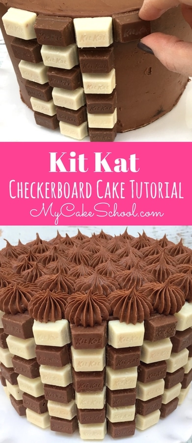 Kit Kat Checkerboard Cake Tutorial by MyCakeSchool.com