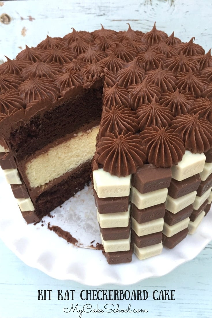 Sliced Checkerboard Cake from MyCakeSchool.com's cake video tutorial! Perfect for chocolate lovers!