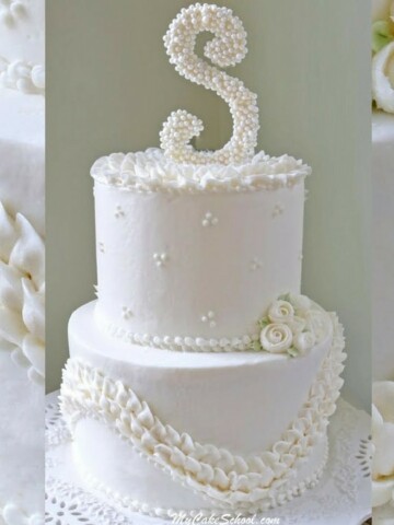 Ruffles and Pearls Cake Video Tutorial by MyCakeSchool.com- Member Section