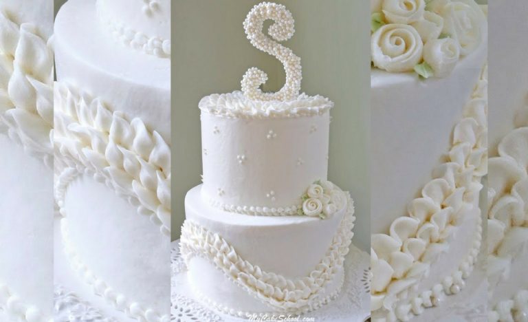 Ruffles and Pearls Cake Video Tutorial by MyCakeSchool.com- Member Section